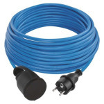 Weatherproof extension cable 20 m / 1 socket / blue / silicone / 230 V / 1.5 mm2