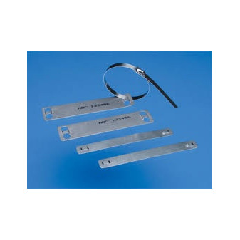 316 stainless steel identification label, 47x10,3mm for VPST tape width 4,5mm, 50pcs in pack