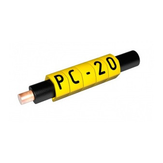 Návlečka na vodič 1,3-3mm (průřez 0,2-1,5mm2), L = 3mm, znak '1', žlutá, 200ks v balení