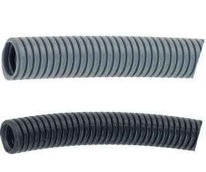 Kabelová chránička, NW 48, černá, PA 6, standart verze, hrubý profil drážek