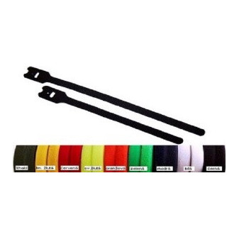 Velcro tape, double-sided, width 13mm, length 200mm, colour black, 100 pcs per pack