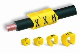 Návlečka žlutá na vodič 3,0-4,0mm (průřez 1,5-3,0mm2) délka 3mm, s potiskem '0', 200ks v balení