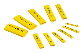 Označovací oválný PVC profil na vodiče o průměru 3,2-4,0mm, barva žlutá, cívka 40m