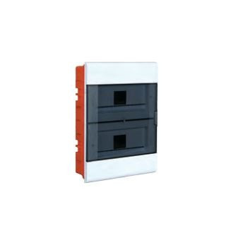 Kunststoff-Unterputz-Schaltschrank mit weißer Tür, 12 Module, 1 Reihe, 311x205x74mm