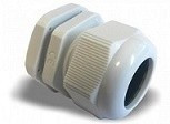 Cable gland with nut, M25x1,5, clamping range 13,0-18,0mm, light grey RAL7035