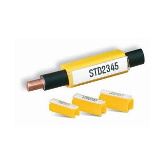 Žluté návlečky s kapsou pro průřez 2,5-4,0mm2/průměr 4,0-5,0mm/délka 15mm, 200ks v balení