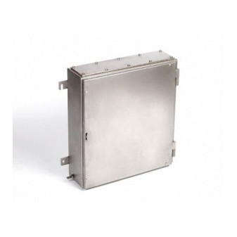 Stainless steel cabinet 114x114x51mm with external clamps
