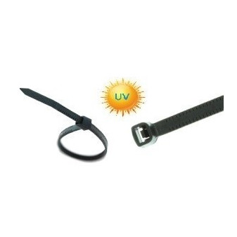 Spannband schwarz langzeit UV-stabil, 18kg, 33mm Bündeldurchmesser, 3,6x140mm, 100Stück in Packung