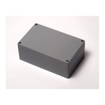 Rozvaděčová Al skříň 100x100x81 mm, stříbrnošedá RAL7001, IP66 dle DIN40050/EN 60529