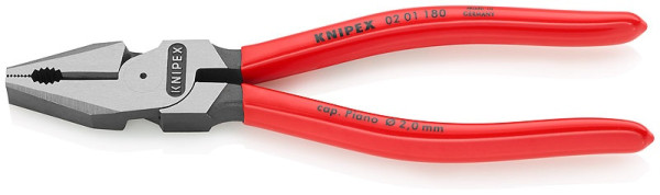 0201180 KNIPEX Zange combi. stark, PVC-ummantelte Griffe, Länge 180mm