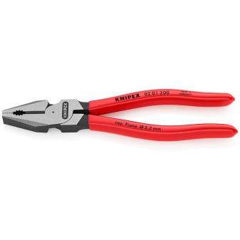 0201200 Szczypce KNIPEX combi. mocne, rękojeści pokryte PVC, długość 200 mm