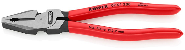 0201200 KNIPEX Zange combi. stark, PVC-ummantelte Griffe, Länge 200mm
