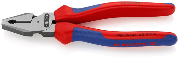 0202180 KNIPEX Zange combi. stark, Zwei-Komponenten-Griffe, Länge 180mm