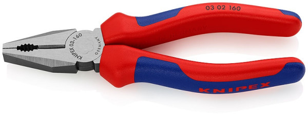 0302160 KNIPEX Kombizange, Zweikomponentengriffe, Länge 160mm