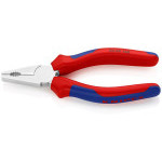 0305140 KNIPEX Kombizange, verchromt, Zwei-Komponenten-Griffe, Länge 140mm