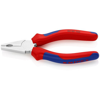 0305140 Szczypce KNIPEX combi, chromowane, rękojeści dwukomponentowe, długość 140 mm