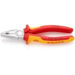 0306200 KNIPEX Kombizange bis 1000V, verchromt, Zwei-Komponenten-Griffe, Länge 200mm