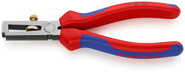 1102160 KNIPEX Abisolierzange, Zwei-Komponenten-Griffe, Länge 160mm