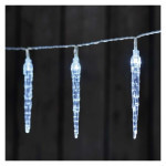 LED Weihnachtsgirlande - 10x Eiszapfen, 1,35 m, 2x AA, innen, kaltweiß, Timer
