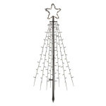 LED Christmas tree metal, 180 cm, indoor and outdoor, cold white, timer