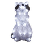 LED Dekoration - leuchtender Waschbär, 39 cm, innen und außen, kaltweiß, Timer