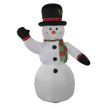 LED inflatable snowman, 200 cm, indoor and outdoor, cold white