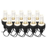 LED-Lichterkette - 10x Partybirnen, 4,5 m, innen und außen, kaltweiß