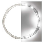 LED Christmas nano chain, 1,9 m, 2x AA, indoor, cold white, timer