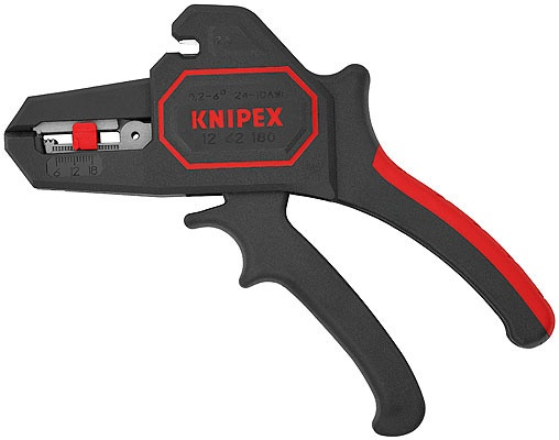 1262180 KNIPEX Automatic Stripping Pliers 0,2-6,0mm2, length 180mm (Jokari)