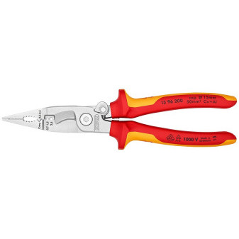 1396200 KNIPEX Szczypce kombinowane elektro, rękojeści dwukomponentowe do 1000V, długość 200mm