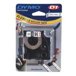16957 DYMO tape D1 flexible nylon tape 12mm wide, black print/white backing, 3,5m roll