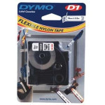 16958 DYMO tape D1 flexibles Nylonband, Breite 19mm, schwarzer Druck/weißes Trägermaterial, 3,5m Rolle