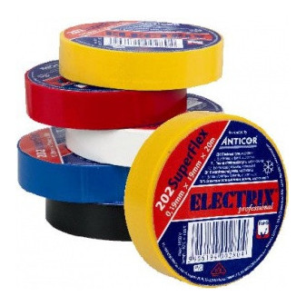 Professional self-adhesive PVC electrical tape 0,19x25mm/20m, -10°C to  85°C, green