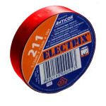 Electrical insulating tape, self-adhesive PVC, size 0,13x15mm/10m, use  10°C to  85°C, red