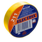 Electrical insulating tape, self-adhesive PVC, size 0,13x15mm/10m, use  10°C to  85°C, yellow