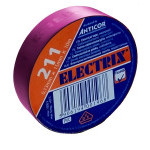 Electrical insulating tape, self-adhesive PVC, size 0,13x15mm/10m, use  10°C to  85°C, purple