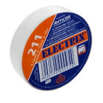 Electrical insulating tape, self-adhesive PVC, size 0,13x15mm/10m, use  10°C to  85°C, white