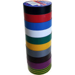 Electrical insulating tape, self-adhesive PVC, size 0,13x15mm/10m, use  10°C to  85°C, 10 colours