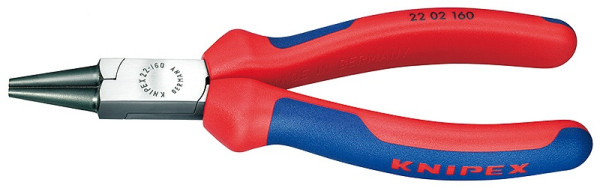 2202160 KNIPEX Zange, Rundzange, Zwei-Komponenten-Griffe, Länge 160mm