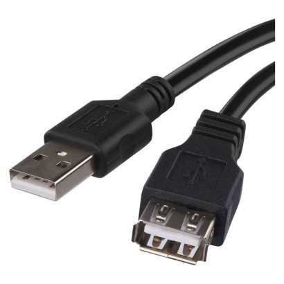 Kábel USB 2.0 A vidlica - zásuvka A 2 m