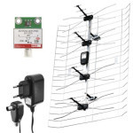 Outdoor antenna EM-025, 0-100 km, DVB-T2, DAB, LTE/4G filter