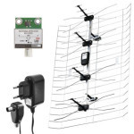 Outdoor antenna EM-030, 0-100 km, DVB-T2, DAB, LTE/4G filter