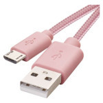 USB-A 2.0 / micro USB-B 2.0 charging and data cable, 1 m, pink