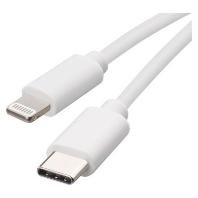 USB-C 2.0 / Lightning MFi charging and data cable, 1 m, white