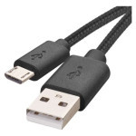 Kabel USB-A 2.0 / micro USB-B 2.0 do ładowania i transmisji danych, 2 m, czarny
