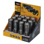 COB LED handheld metal flashlight P4705, 100 lm, 3× AAA, 12 pcs, display box