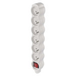 Separate 6 socket with switch, white