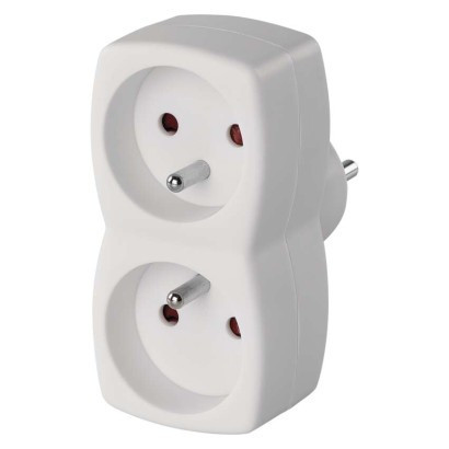 Socket 2×, white