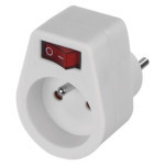 Socket with switch, white
