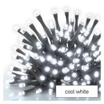 Štandardná LED spojovacia vianočná reťaz - sople, 2,5 m, vonkajšia, studená biela